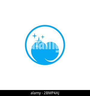 Dental care graphic logo template, circle design concept, isolated on white background. Stock Vector