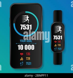 Black mobile phone and band wallpaper Stock Vector