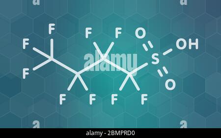 Perfluorobutanesulfonic Acid Fluorosurfactant Molecule. Skeletal ...