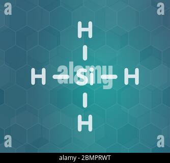Silane (SiH4) molecule. Skeletal formula Stock Photo - Alamy