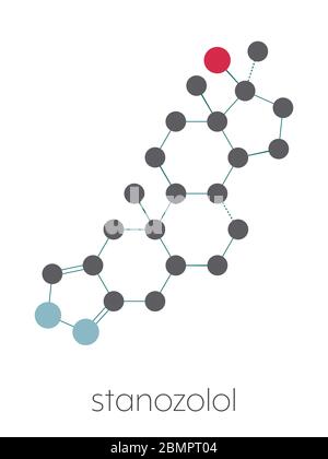 Stanozolol anabolic steroid drug, chemical structure. Stock Photo