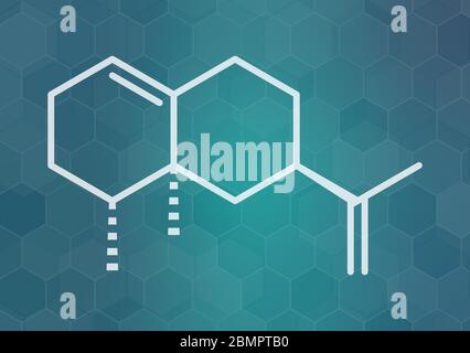 Valencene citrus fruit aroma molecule. Stylized skeletal formula ...