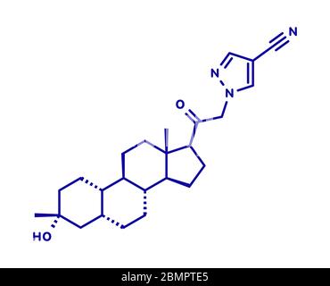 Zuranolone drug molecule. Skeletal formula. Stock Photo