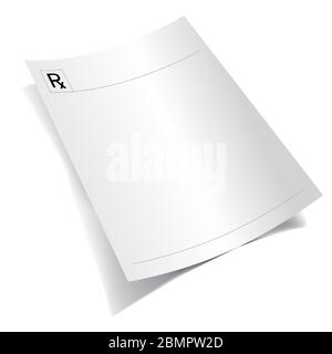 On Rx Sheet of medical Rx prescription pad Stock Vector