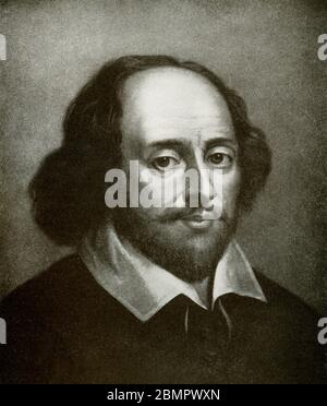William Shakespeare (died 1616) was an English poet and playwright - and is considered by many to be the best English writer ever. Stock Photo