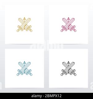 Sword And Arrow Logo Design Stock Vector