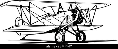 Biplane Vector Illustration Stock Vector
