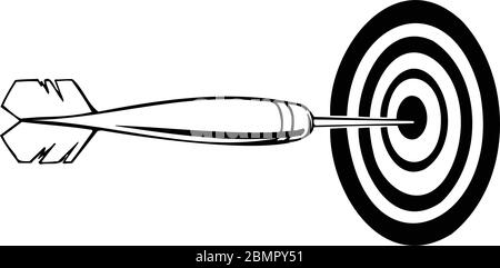 Dart in Bullseye Vector Illustration Stock Vector