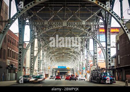 Riverside Drive Viaduct in West Harlem, Upper Manhattan, New York City, United States of America. Stock Photo