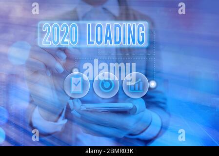 Writing note showing 2020 Loading. Business concept for Advertising the ...