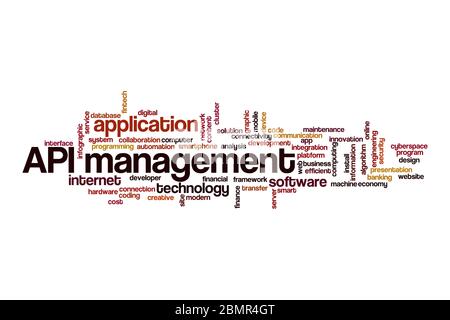 API management word cloud concept on white background Stock Photo