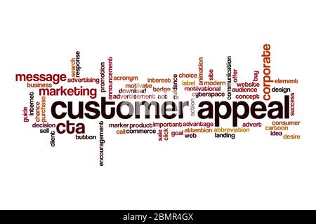 Customer appeal word cloud concept on white background Stock Photo