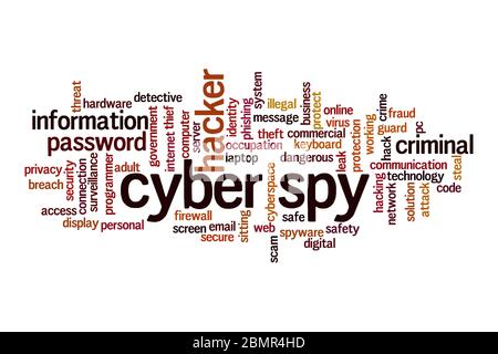 Cyber spy word cloud concept on white background Stock Photo