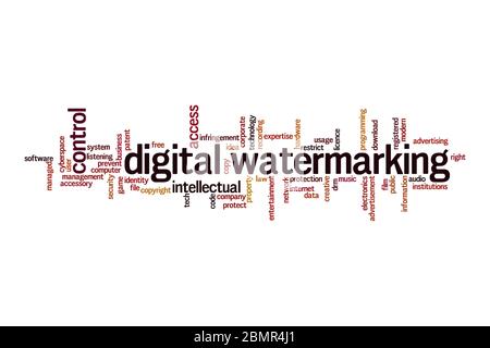 DRM word cloud concept on white background Stock Photo - Alamy