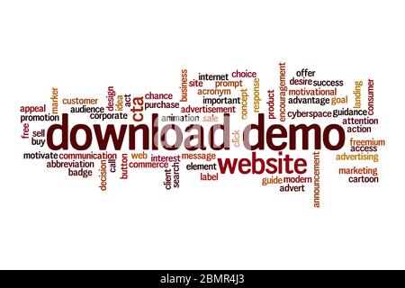 Download demo word cloud concept on white background Stock Photo