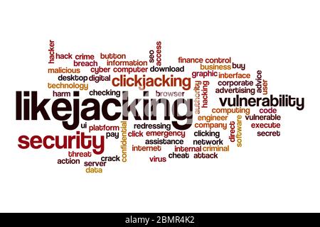 Likejacking word cloud concept on white background Stock Photo