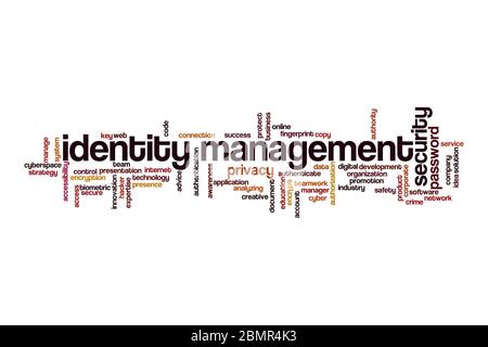 Identity management word cloud concept on white background Stock Photo