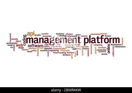 Management platform word cloud concept on white background Stock Photo