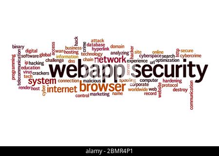 Webapp security word cloud concept on white background Stock Photo