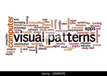 Visual patterns word cloud concept on white background Stock Photo