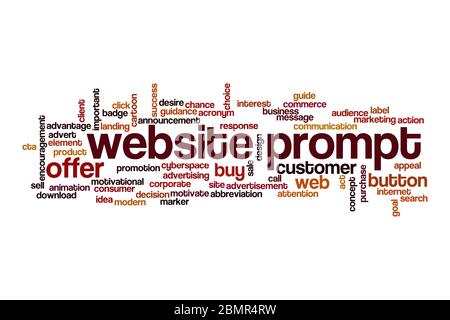 Website prompt word cloud concept on white background Stock Photo