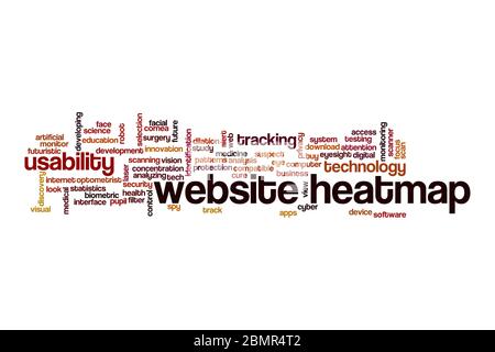 Website heatmap word cloud concept on white background Stock Photo