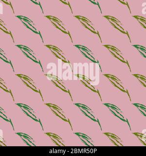 A hand-drawn pattern of leaves and flowers. Stock Vector
