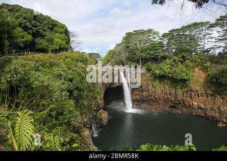 Rainbow falls, Hilo, Hawaii Stock Photo