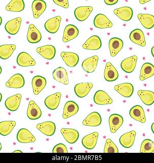 vector illustration of seamless avocado background. Stock Vector