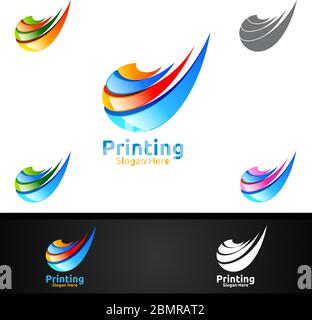 Premium Vector | Digital print logo design template