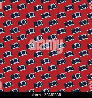 camera seamless pattern vector illustration background Stock Vector
