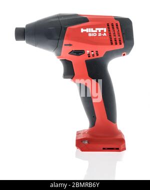 Winneconne,  WI - 10 May 2020:  A package of Hilti impact driver drill on an isolated background Stock Photo