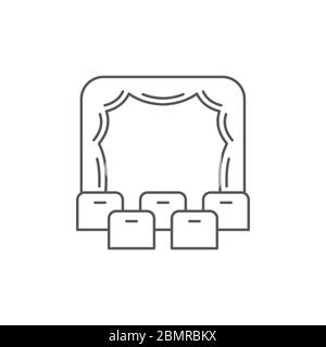 Theater vector icon symbol stage isolated on white background Stock Vector