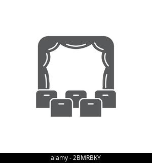 Theater vector icon symbol stage isolated on white background Stock Vector
