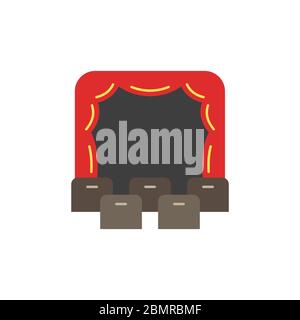 Theater vector icon symbol stage isolated on white background Stock Vector