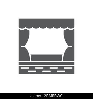 Theater vector icon symbol stage isolated on white background Stock Vector