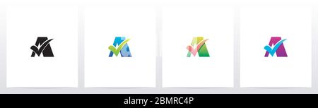 Tick Mark On Letter Logo Design A Stock Vector