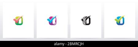 Tick Mark On Letter Logo Design O Stock Vector