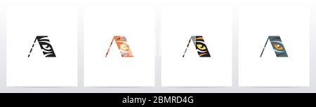 Tiger Eye Inside Letter Logo Design A Stock Vector