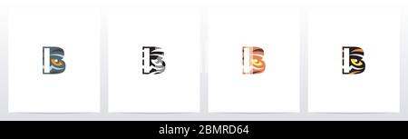 Tiger Eye Inside Letter Logo Design B Stock Vector
