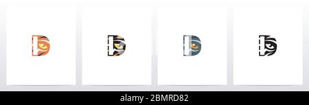Tiger Eye Inside Letter Logo Design D Stock Vector