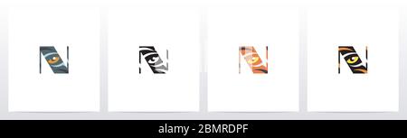 Tiger Eye Inside Letter Logo Design N Stock Vector