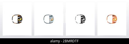 Tiger Eye Inside Letter Logo Design O Stock Vector