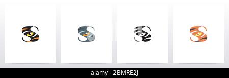 Tiger Eye Inside Letter Logo Design S Stock Vector