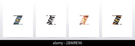 Tiger Eye Inside Letter Logo Design Z Stock Vector