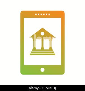 Beautiful Mobile banking Vector Glyph Icon Stock Vector