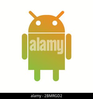 Beautiful Android logo Vector Glyph icon Stock Vector