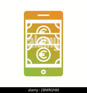Beautiful Online banking Vector Glyph icon Stock Vector