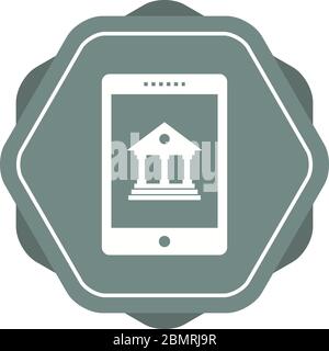 Beautiful Mobile banking Vector Glyph Icon Stock Vector