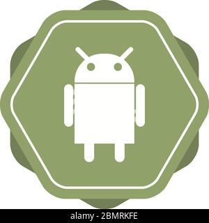 Beautiful Android logo Vector Glyph icon Stock Vector